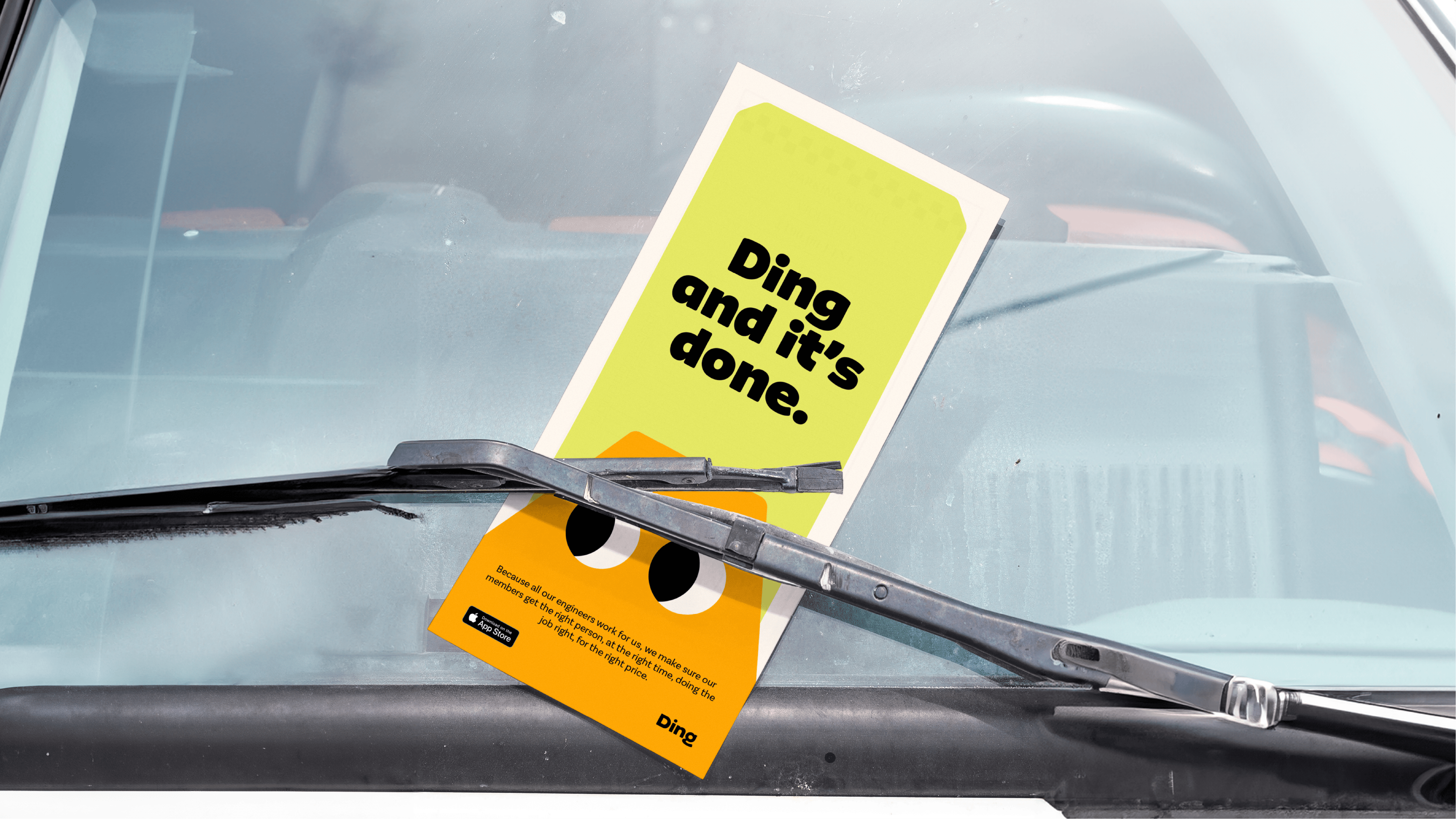 Logo, branding identity and mascot design for home improvements app Ding designed by Wildish & Co. 