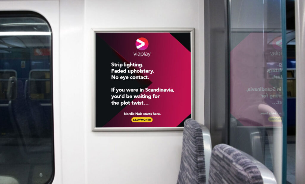 Train carriage ad