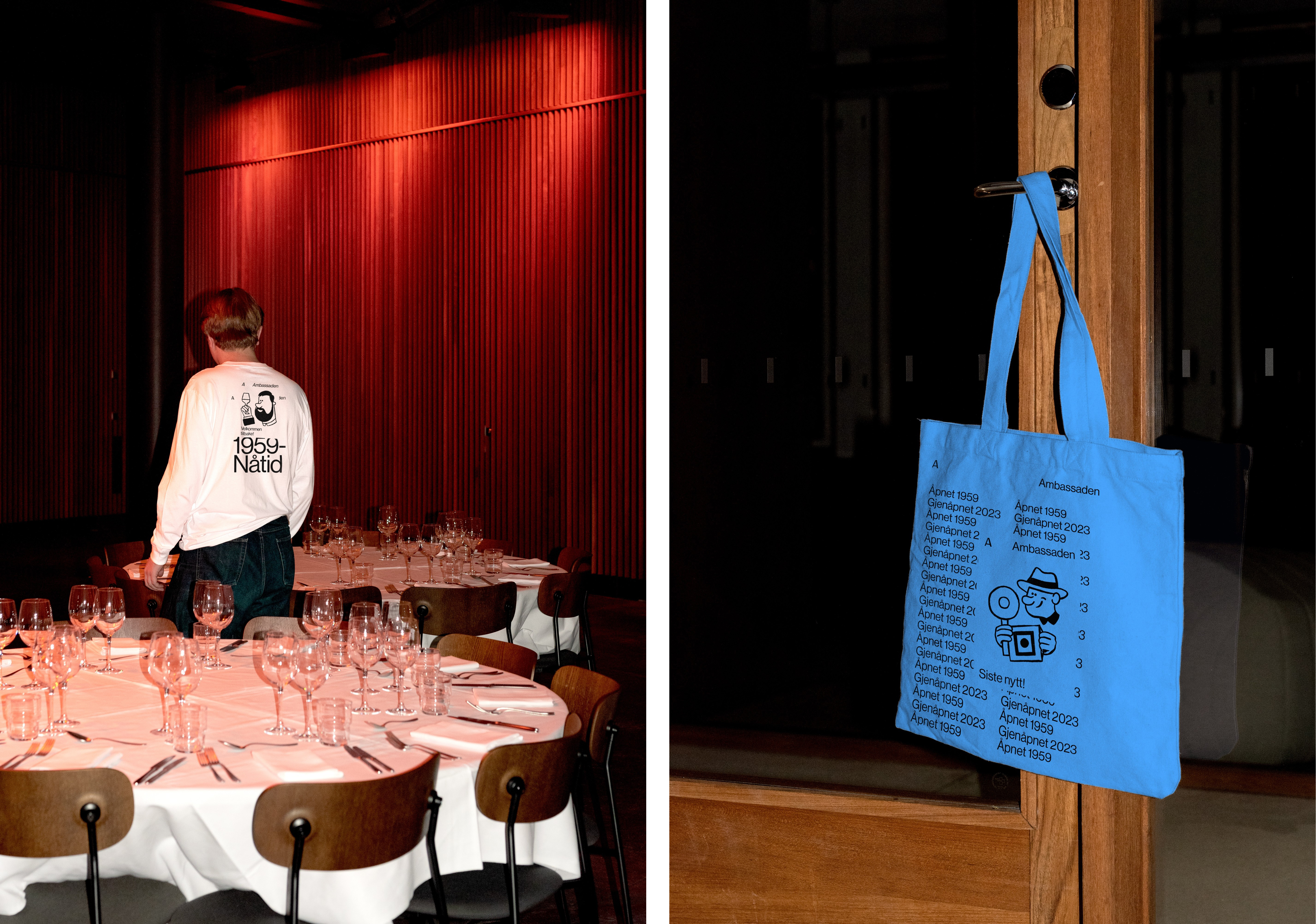 lacemaking by Bleed for multi purpose Oslo-based venue Ambassaden by Finnish-American architect Eero Saarinen.