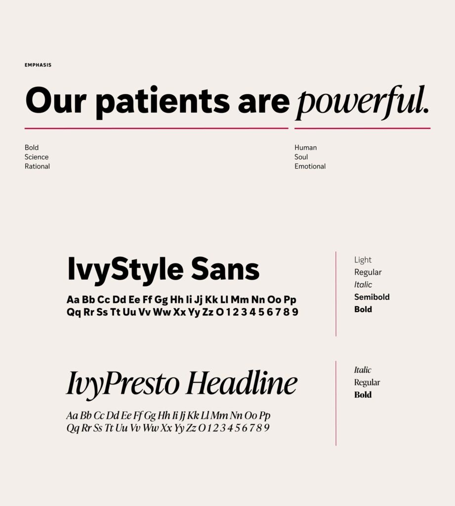 WashU Medicine brand typefaces and type treatments