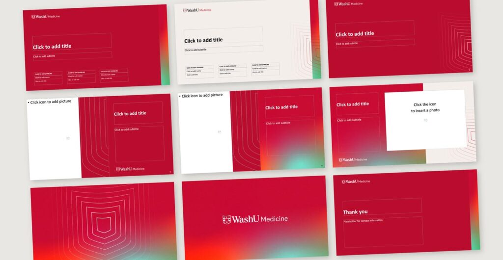 Slide styles from the new WashU Medicine branded powerpoint