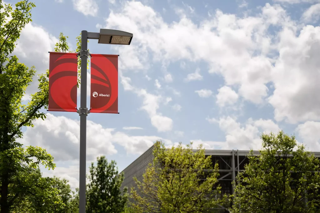 Street pole banners on Alberici's campus