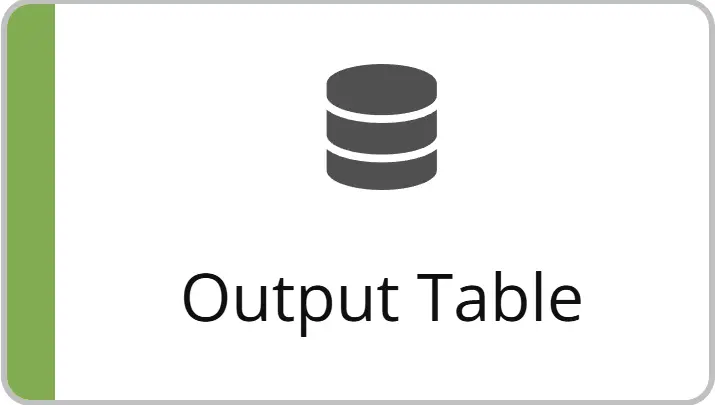 Database icon labeled Output Table