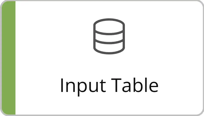 Input table icon with database symbol.